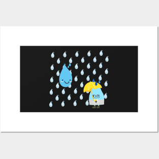 raindrops fall, raindrops, cute, lovely, adorable, charming, sweet raindrops Posters and Art